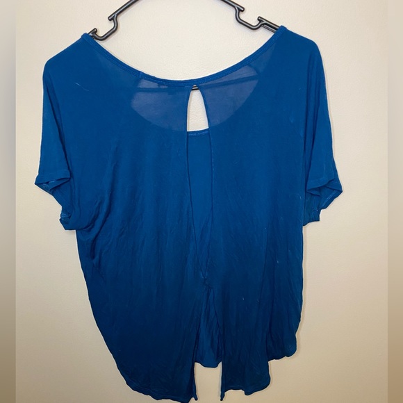 EXPRESS blue flyaway shirt - Picture 2 of 5